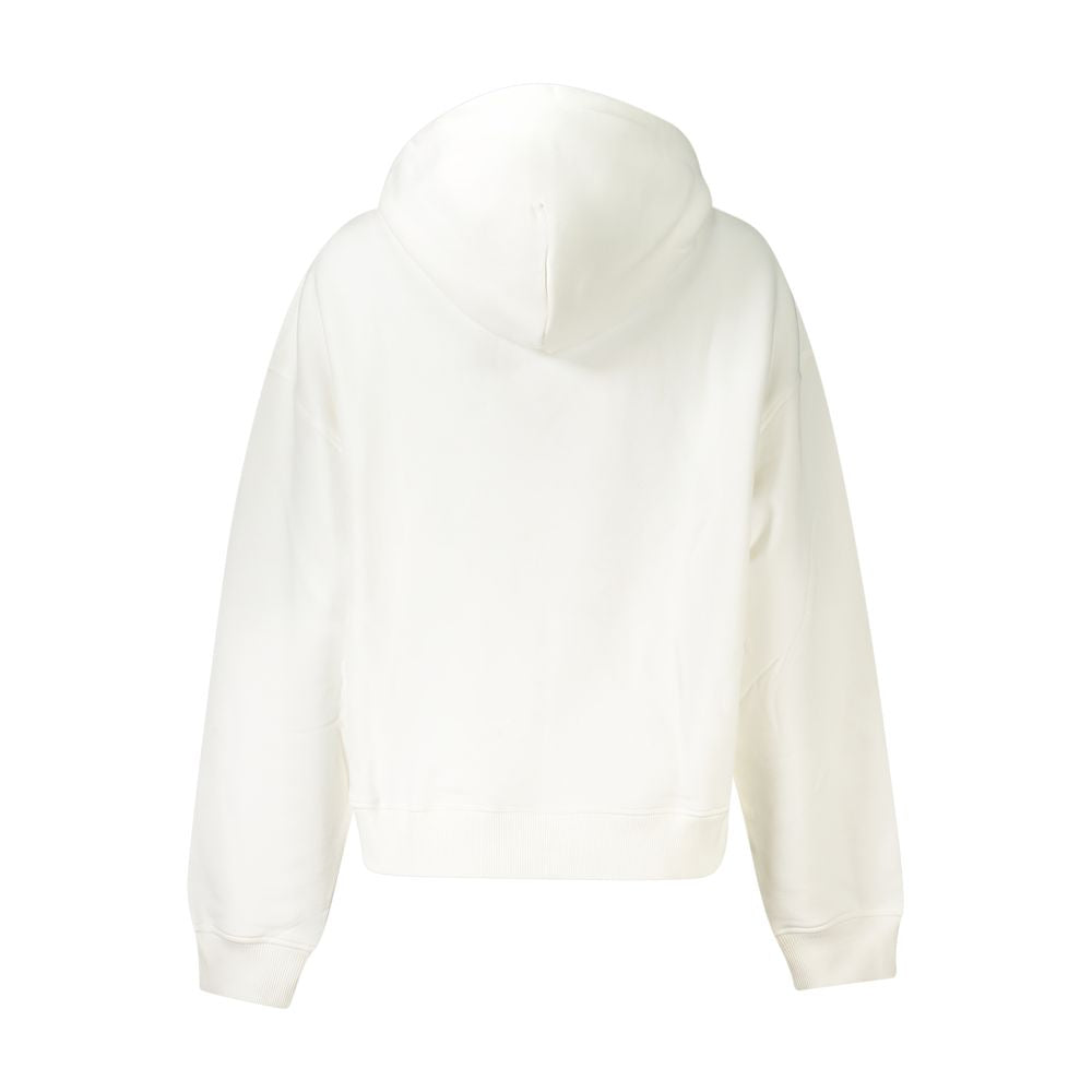 Sweatshirt blanche en coton pour femmes de Tommy Hilfiger, look décontracté, avec logo discret sur la poitrine.