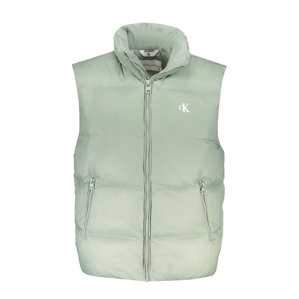 Veste pour homme Calvin Klein en polyamide vert, coupe moderne et détails élégants, idéale pour un style casual.