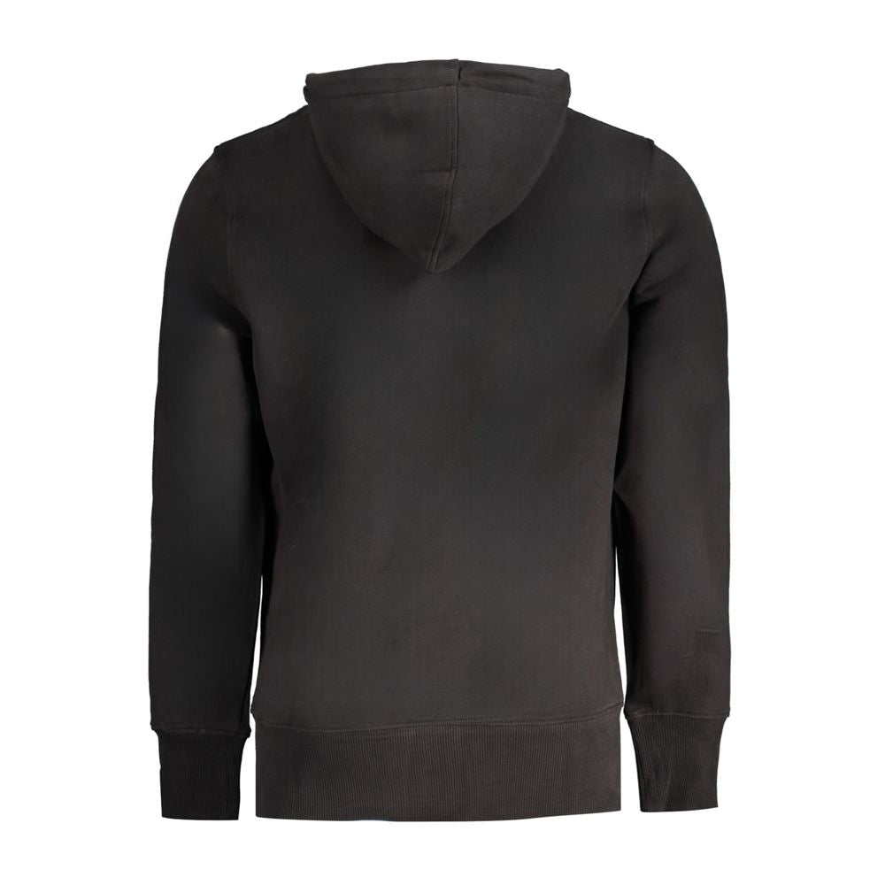 Sweat-shirt noir en coton pour homme de la marque Calvin Klein, vue de face avec col rond et logo discret.