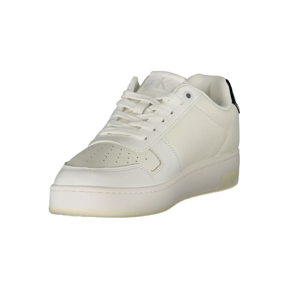 Chaussures de sport pour femmes Calvin Klein bianco en polyurethane, baskets blanches élégantes et confortables.