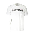 T-shirt blanc en coton pour homme de la marque Diesel, coupe classique, porté sur un mannequin.