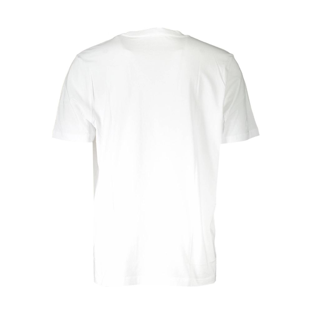 T-shirt homme en coton blanc de la marque Diesel, coupe classique et logo Diesel visible sur le devant.