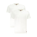 Sous-vêtement blanc pour homme Tommy Hilfiger en coton, vue de face avec col et boutons visibles.