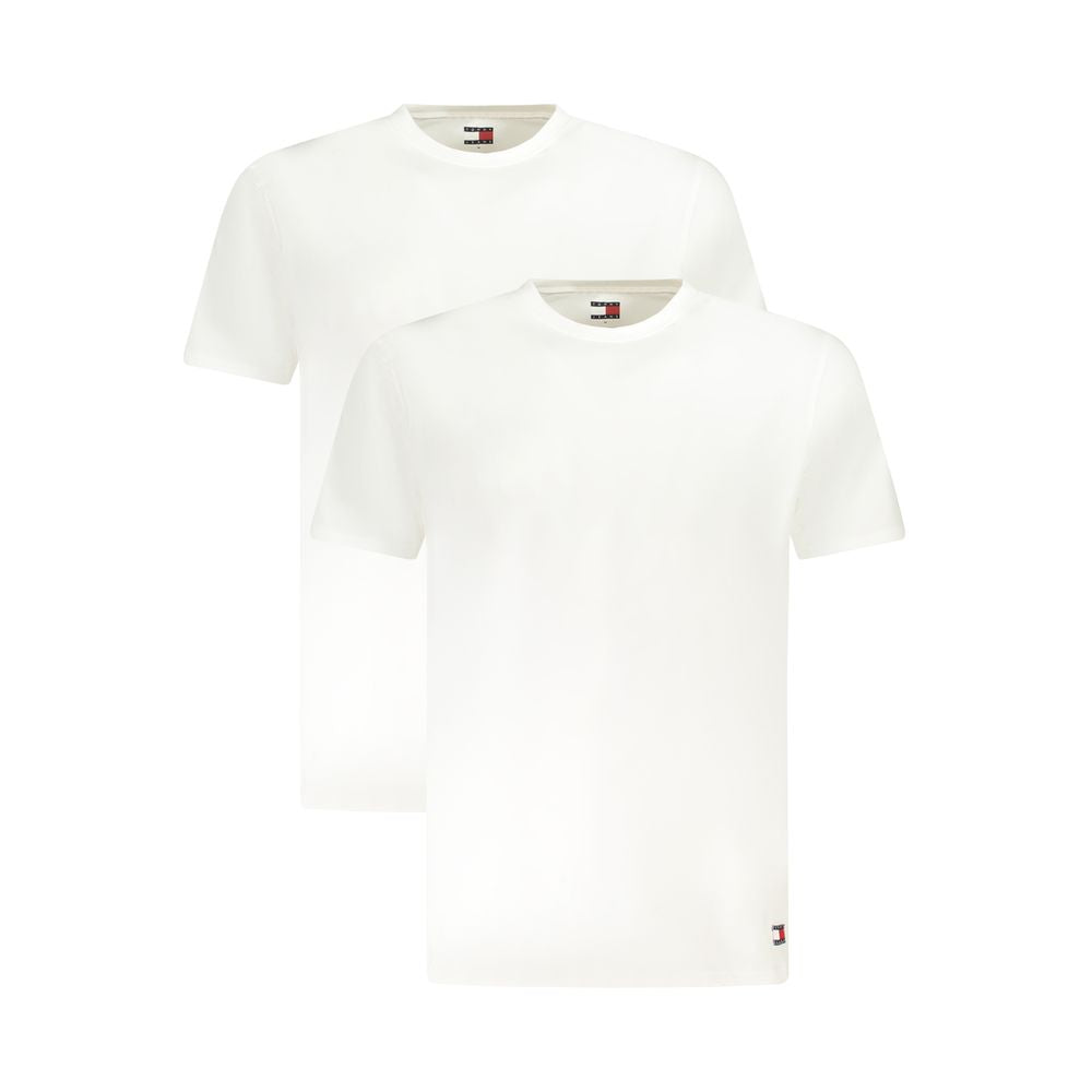 Sous-vêtement blanc pour homme Tommy Hilfiger en coton, vue de face avec col et boutons visibles.