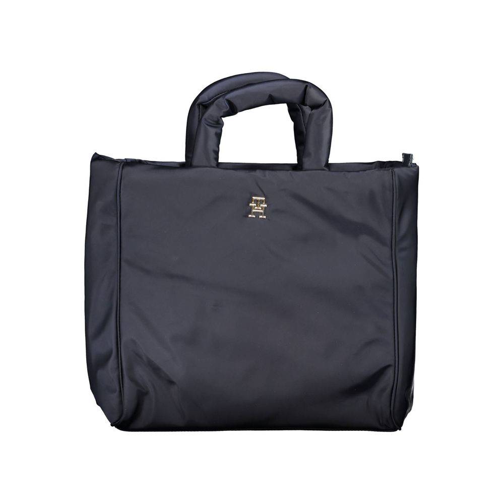 Sac à main pour femme Tommy Hilfiger en polyester bleu, élégant et pratique avec détails modernes.
