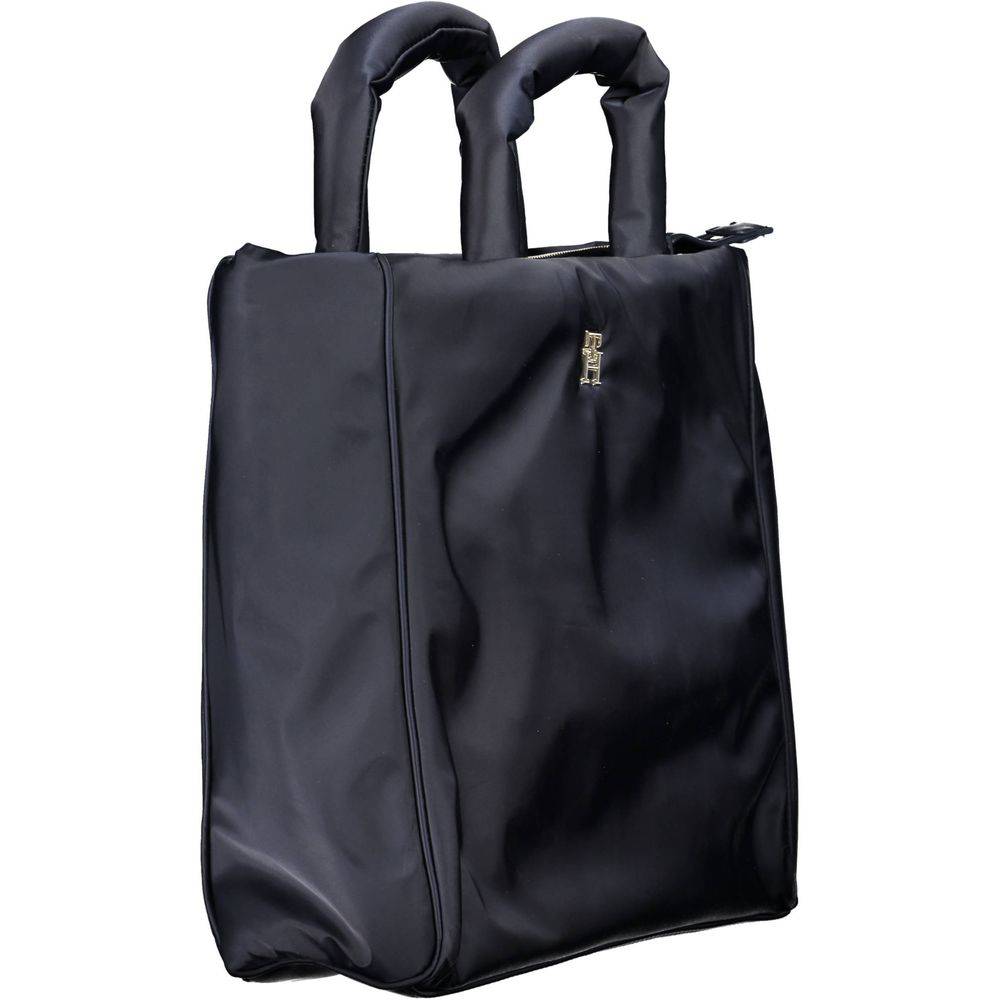 Sac à main pour femme Tommy Hilfiger en polyester bleu, élégant et pratique avec détails modernes.
