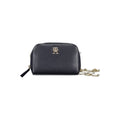 Sac à main féminin Tommy Hilfiger en polyuréthane bleu, avec poignée et détails élégants, pour un style moderne.