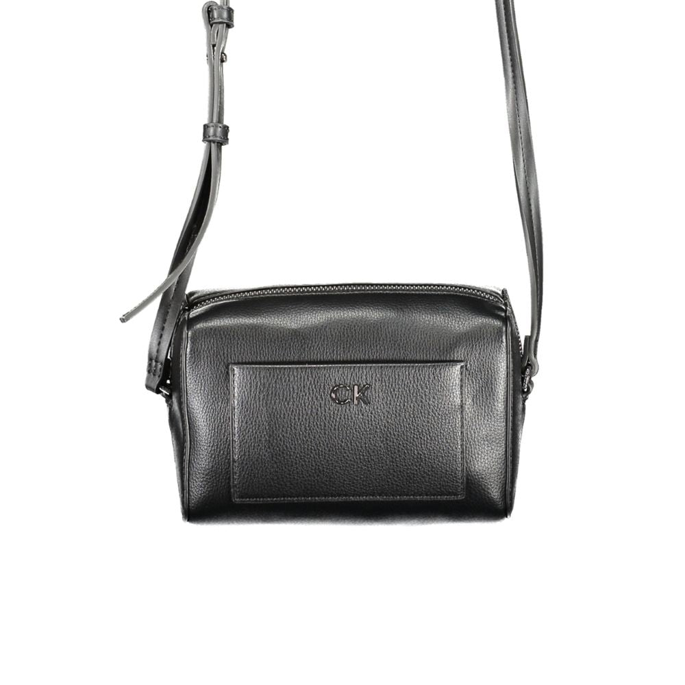 Sac à épaule noir en polyester de Calvin Klein pour femme, avec détails élégants et logo visible.