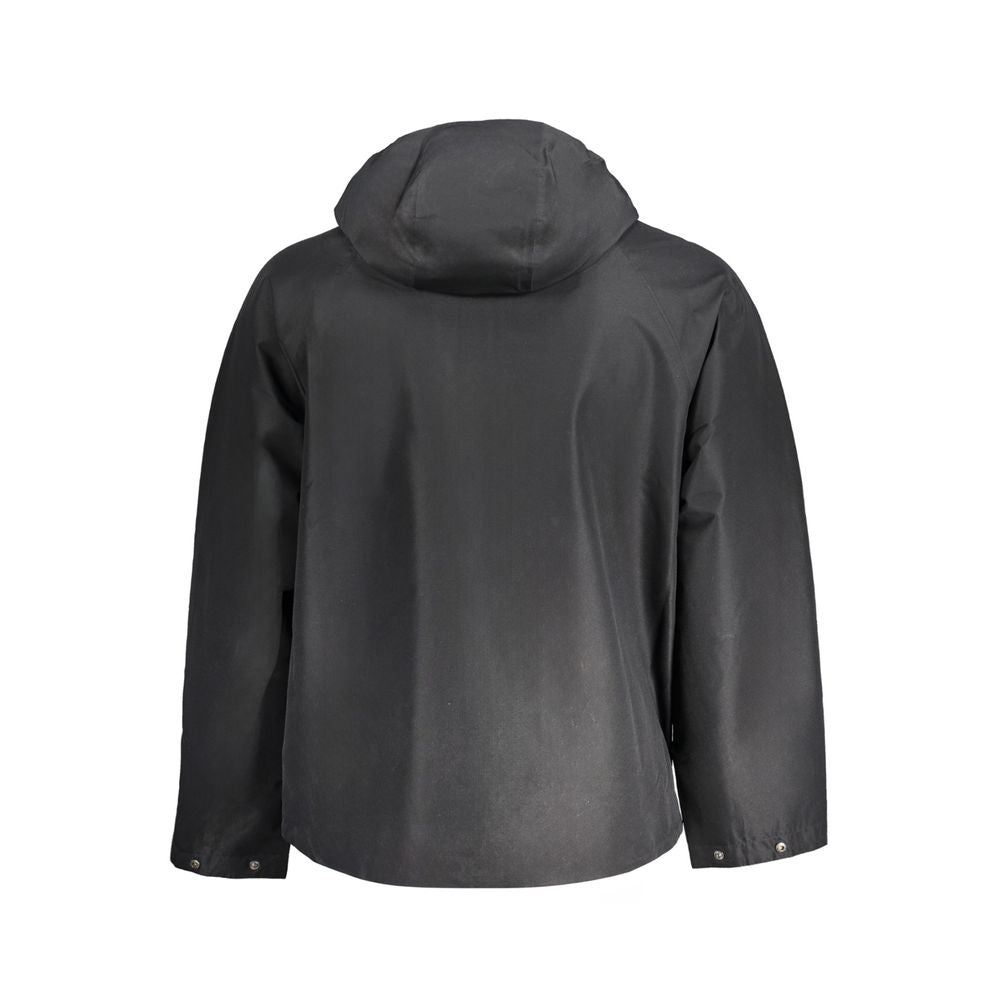 Veste pour homme en polyester noir de la marque Calvin Klein, avec fermeture éclair et col montant.