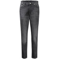 Jeans pour femme Calvin Klein en coton noir, coupe classique, visible sur un mannequin.