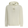 Sweat à capuche blanc pour homme de la marque Calvin Klein en coton, avec logo discret visible sur le devant.