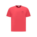 T-shirt rouge en coton pour hommes de la marque Pepe Jeans, coupe classique et logo sur la poitrine.