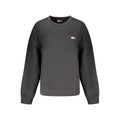 Sweatshirt pour femmes en coton noir de Tommy Hilfiger, style décontracté avec logo discret sur le devant.