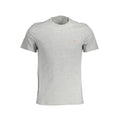 T-shirt gris en coton pour homme de la marque Guess Jeans, coupe classique et tissu doux visible sur l'image.