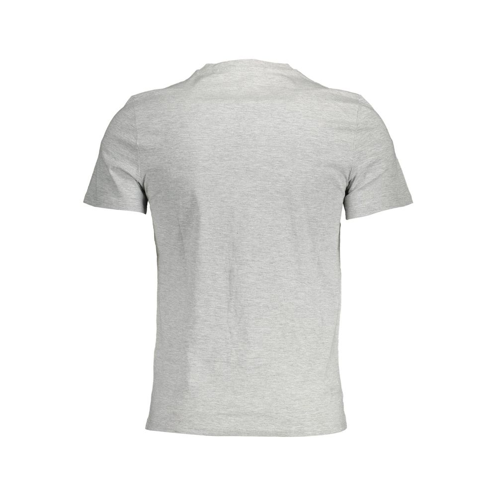T-shirt gris en coton pour homme de la marque Guess Jeans, coupe classique, visible sur l'image.