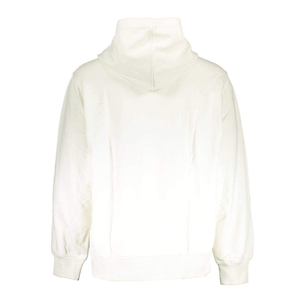 Sweatshirt homme en coton blanc de Calvin Klein, style décontracté avec logo sur la poitrine, vue de face.