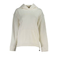 Sweat-shirt blanc en coton pour femmes de la marque Calvin Klein, doux et confortable, avec logo discret.
