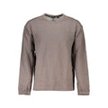Sweatshirt homme en coton marron de la marque Calvin Klein, look décontracté avec logo discret sur la poitrine.