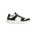 Chaussure de sport pour femme Tommy Hilfiger en cuir noir, baskets sneakers élégantes et confortables.