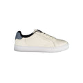 Chaussures femme Tommy Hilfiger en cuir beige, baskets élégantes et confortables pour un style décontracté.