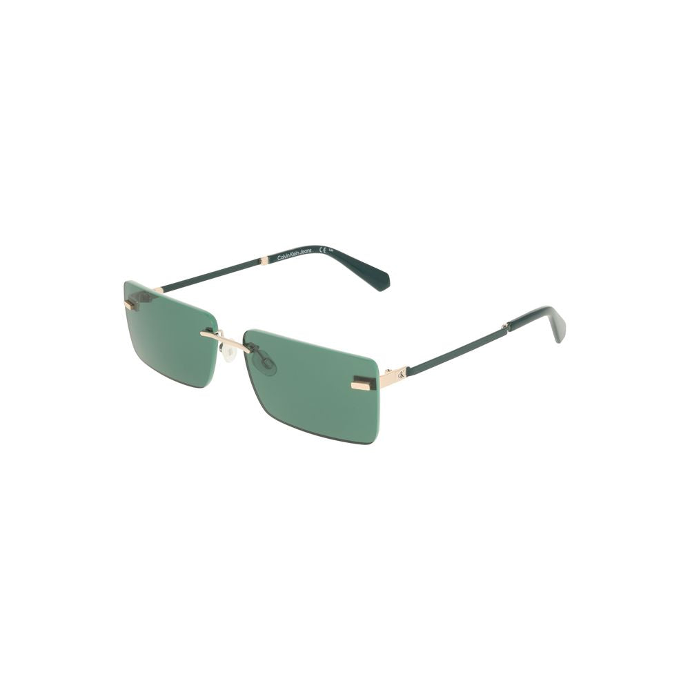 Lunettes de soleil pour femmes Calvin Klein Verde Metallo, monture en métal vert, style moderne et élégant.