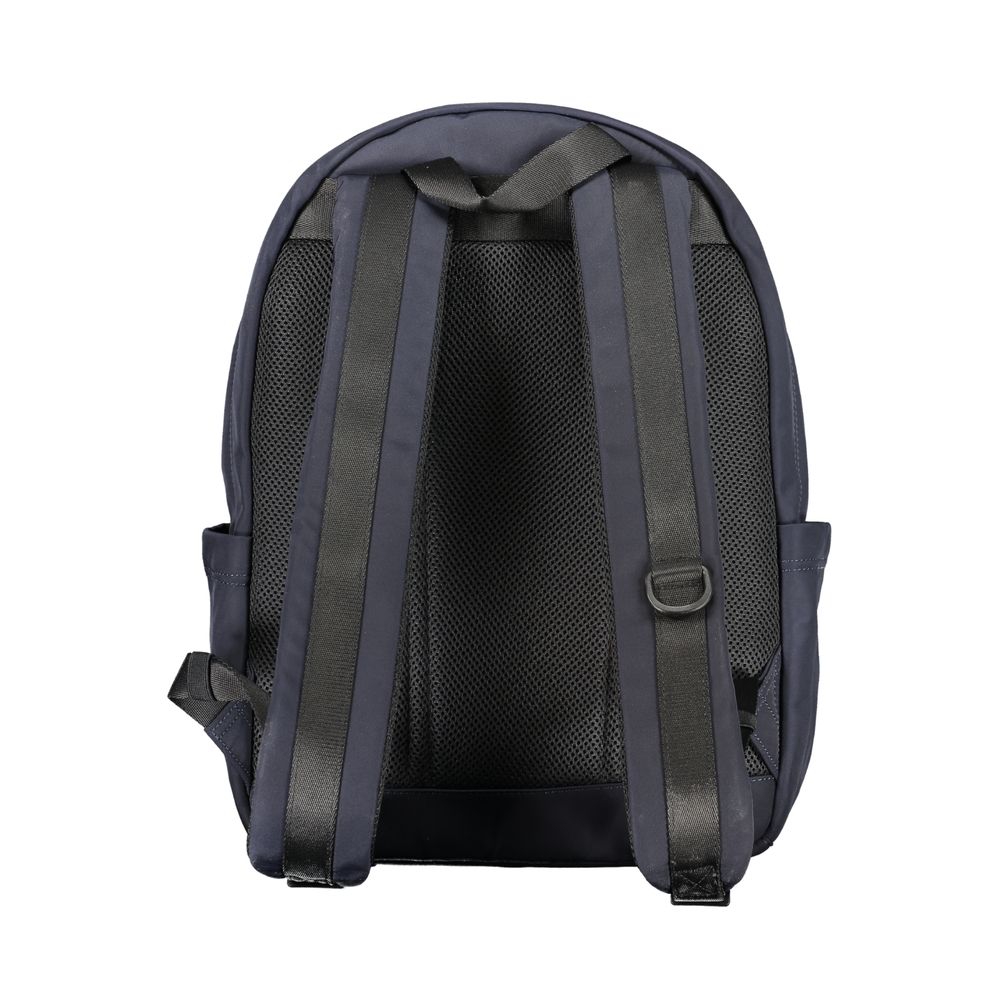 Sac à dos pour homme Tommy Hilfiger en polyester bleu, avec poignées et compartiments visibles sur l'image.