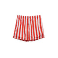 Shorts de bain en polyester rouge Emporio Armani, coupe décontractée et logo de la marque visible.