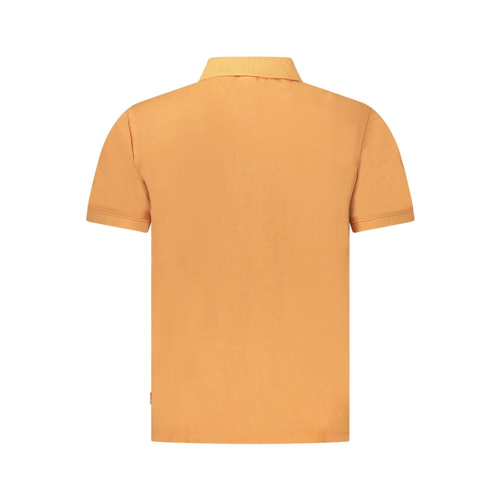 Polo pour homme Pepe Jeans en coton orange, col classique et manches courtes, idéal pour un style décontracté.