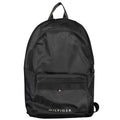 Sac à dos pour homme Tommy Hilfiger en polyester noir, avec logo distinctif et poches pratiques.