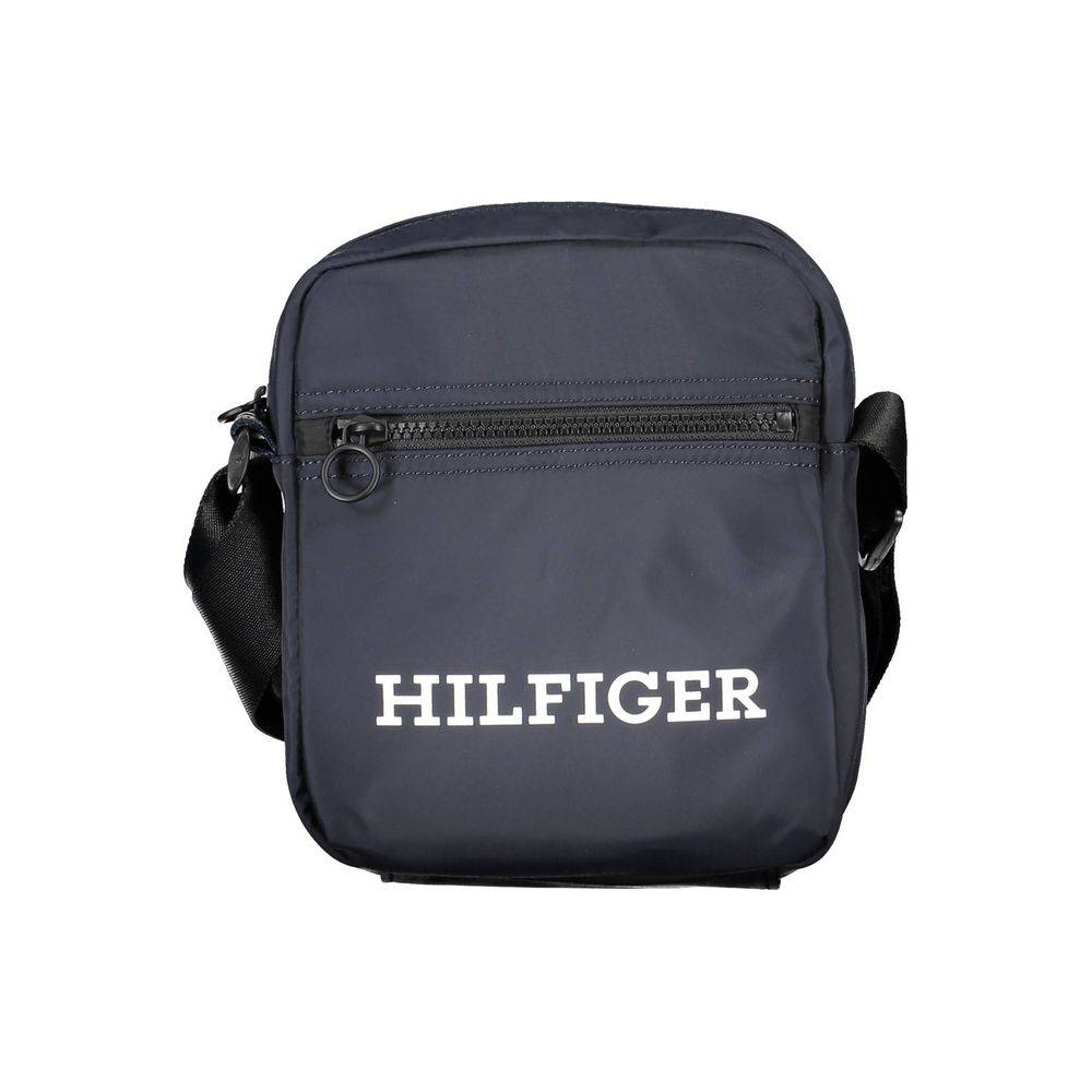 Sac à bandoulière en polyester bleu Tommy Hilfiger pour homme, avec détails modernes et logo visible.