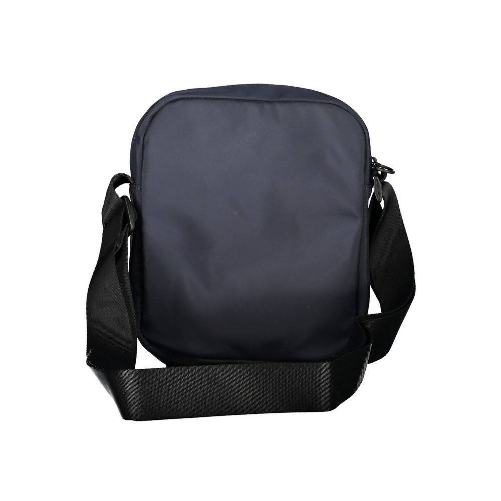 Sac à bandoulière homme Tommy Hilfiger en polyester bleu, avec compartiments et logo visible.