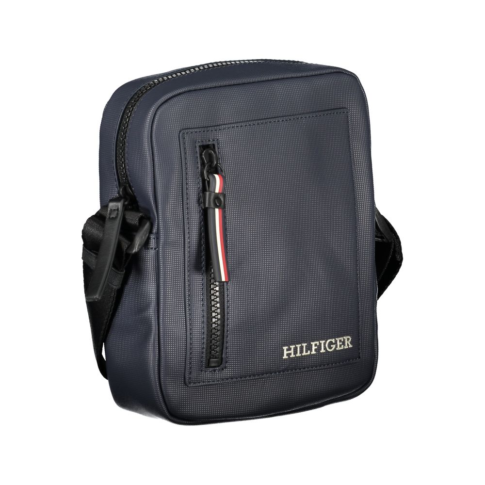 Sac à bandoulière pour homme Tommy Hilfiger en polyuréthane bleu, style moderne et pratique.