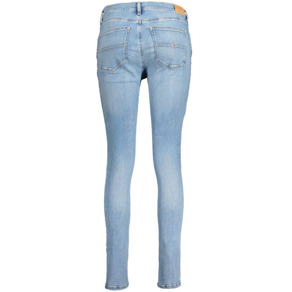 Jeans skinny en coton bleu azur pour femmes de Tommy Hilfiger, coupe ajustée et style moderne.