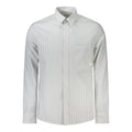 Chemise pour homme en coton blanc de la marque Calvin Klein, avec col classique et manches longues.