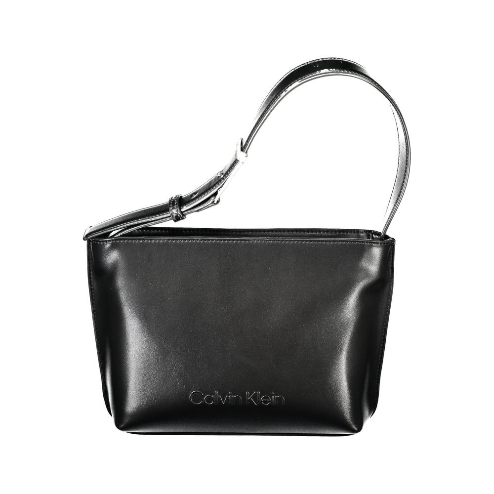 Sac à bandoulière pour femme de Calvin Klein en polyester noir, vue détaillée du produit.