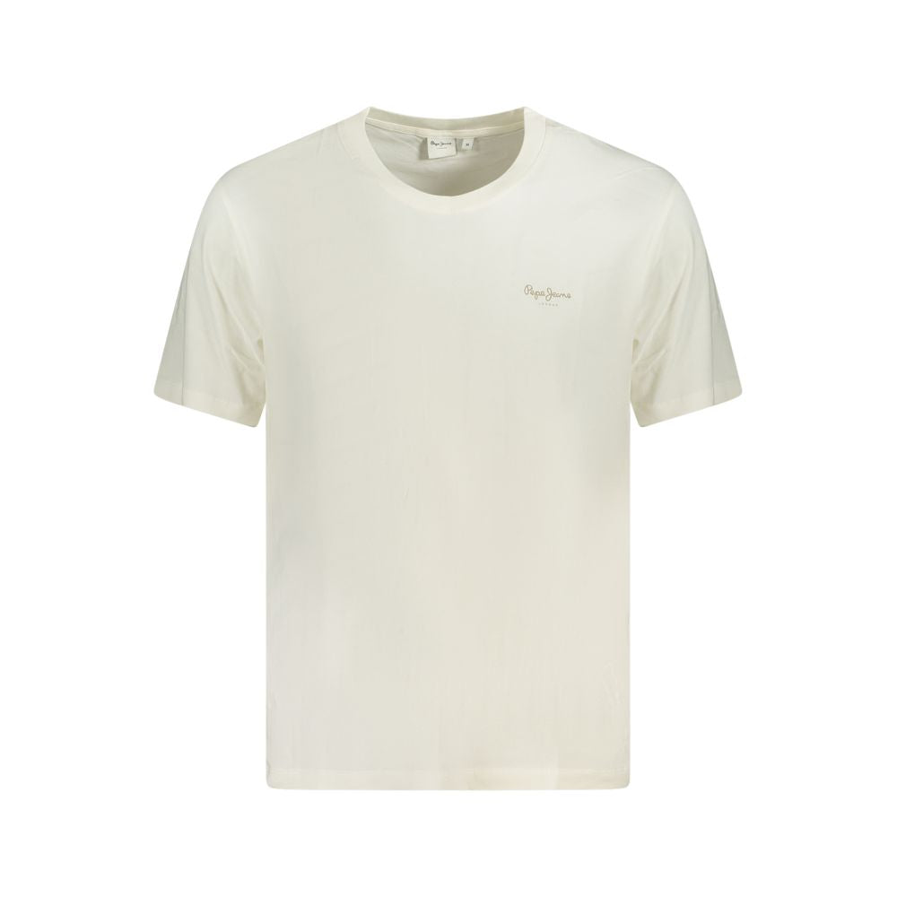 T-shirt blanc en coton pour homme de la marque Pepe Jeans, vue de face avec col rond et manches courtes.