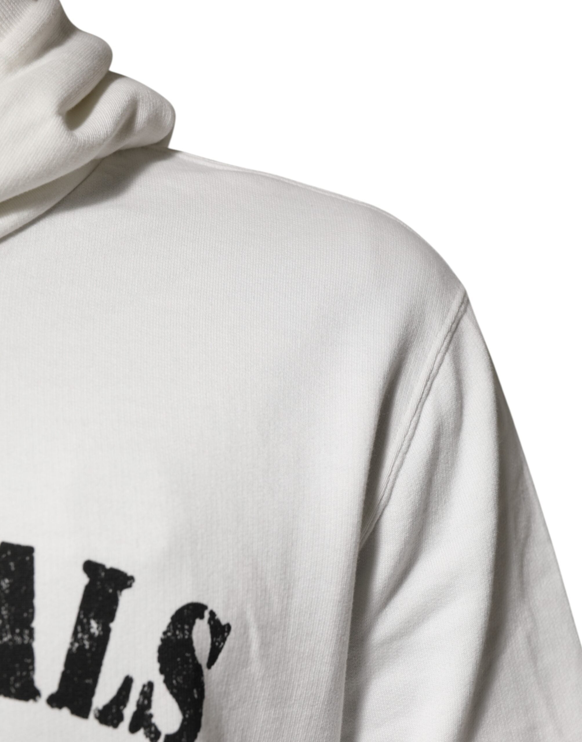 Sweat à capuche en coton blanc Dolce & Gabbana avec imprimé DG ROYAL, style décontracté et élégant.