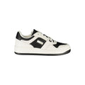 Sneakers pour hommes Tommy Hilfiger en polyuréthane blanc, style décontracté et moderne, vue de face.
