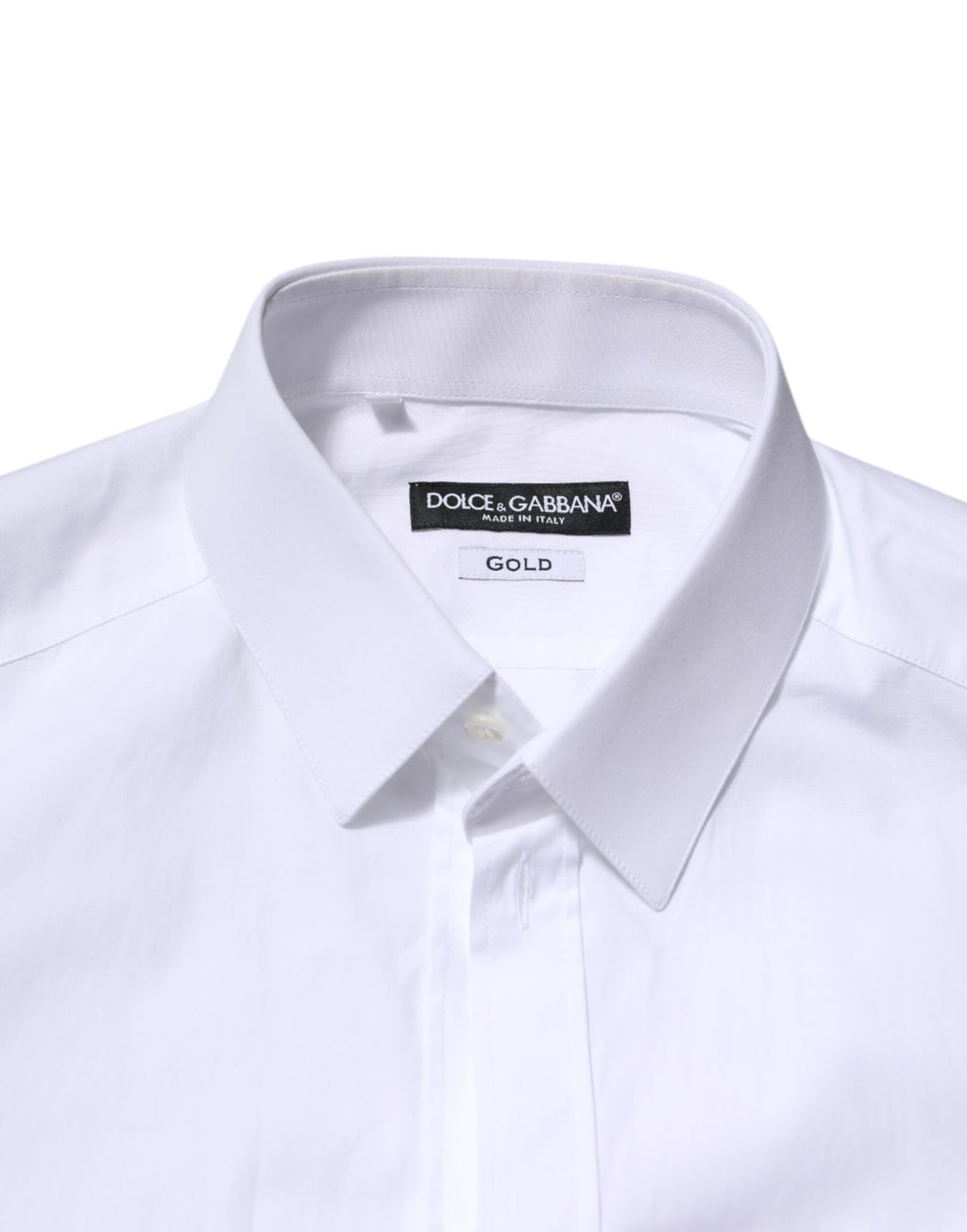 Chemise blanche en coton à manches longues de Dolce & Gabbana pour homme, élégante et sophistiquée.