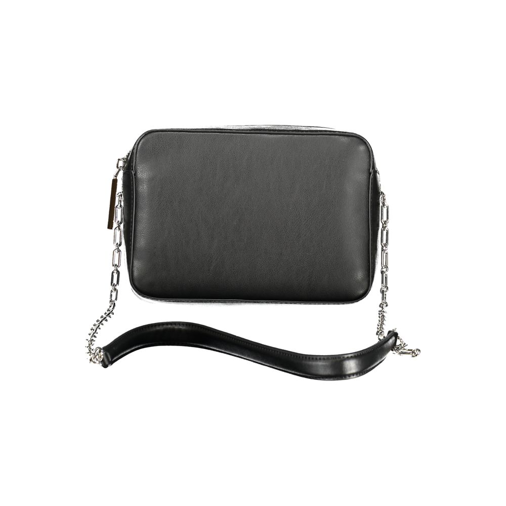 Sac à bandoulière pour femmes Calvin Klein en polyester noir, design élégant avec détails modernes.