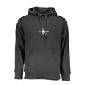 Sweatshirt noir en coton pour homme de Calvin Klein, coupe décontractée, avec logo discret sur la poitrine.