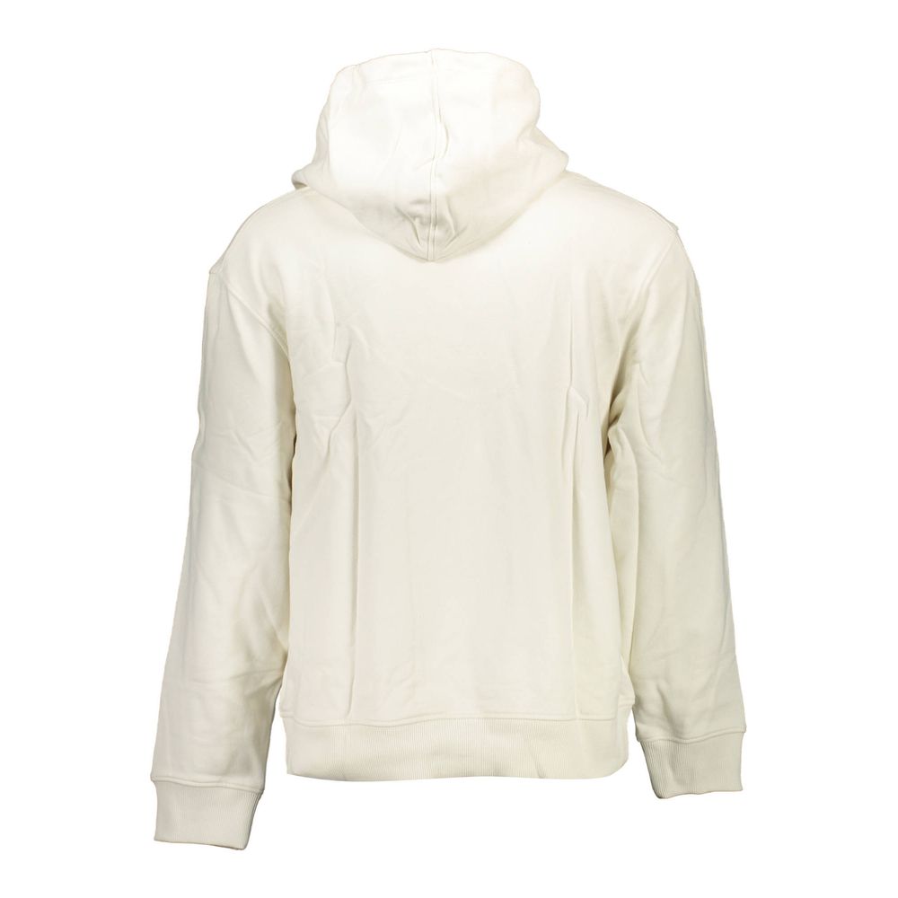 Sweatshirt homme Calvin Klein en coton blanc, style décontracté, avec logo discret sur la poitrine.
