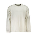 Pull homme en coton blanc de Calvin Klein, modèle classique, avec col rond et manches longues.