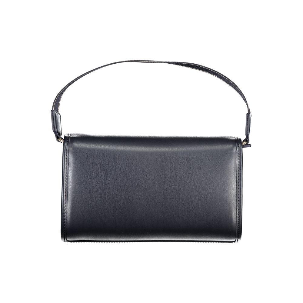 Sac à dos pour hommes Tommy Hilfiger en polyester noir, avec compartiments et logo emblématique visible.