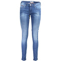 Jeans pour femmes en coton bleu de la marque Tommy Hilfiger, coupe classique et détails modernes visibles sur l'image.