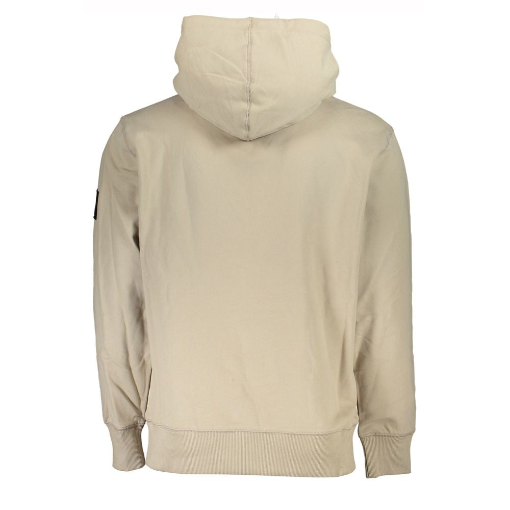 Sweat-shirt beige en coton pour homme de la marque Calvin Klein, image montrant le vêtement porté.