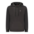Sweat-shirt homme en coton noir Tommy Hilfiger, coupe classique avec logo discret sur la poitrine.