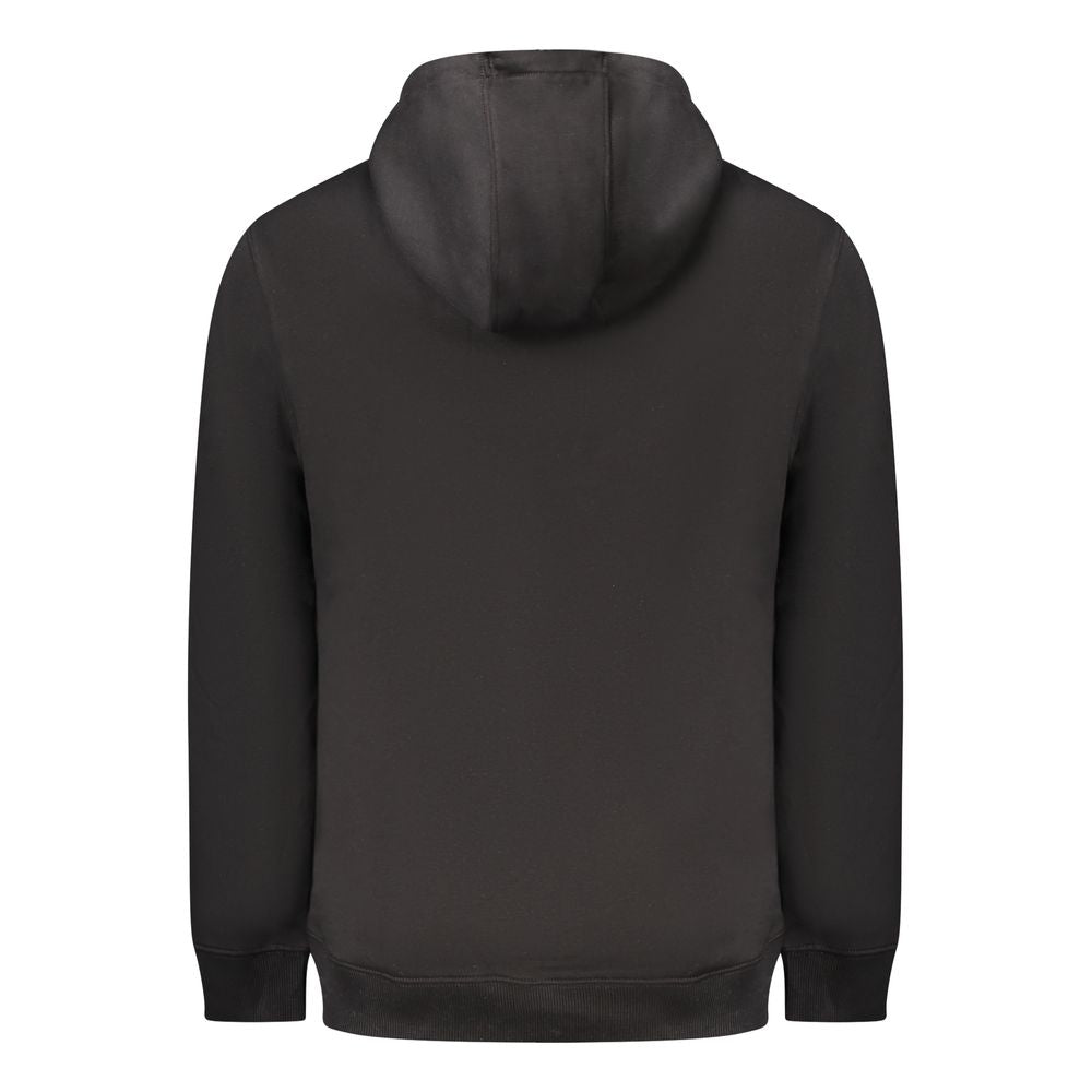 Sweatshirt homme en coton noir Tommy Hilfiger, style décontracté avec logo sur la poitrine, manches longues et col rond.