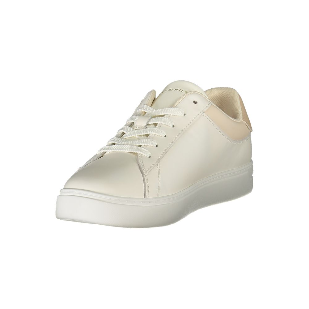 Sneakers pour femmes Tommy Hilfiger en polyuréthane beige, mode décontractée et confort pour toutes les occasions.