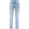 Jeans homme en coton Tommy Hilfiger Azzurro, coupe classique, détail des poches et ceinture, denim bleu clair.